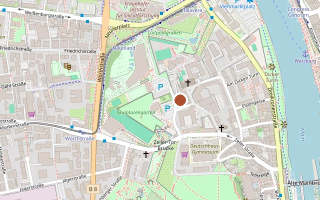 Map showing where WuF Zentrum is
