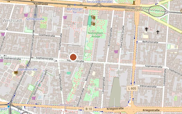 Map showing where ZeSIA Karlsruhe is