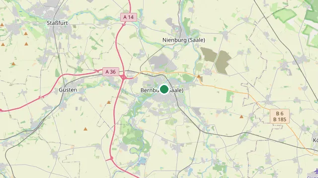 Map showing the location of Bernburg