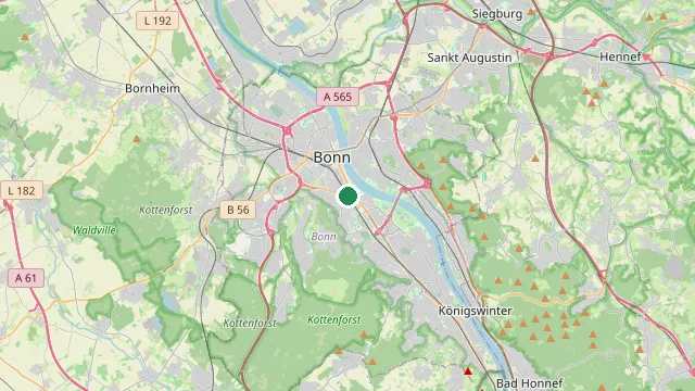 Map showing the location of Bonn