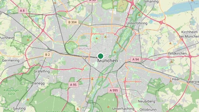 Map showing the location of Munich