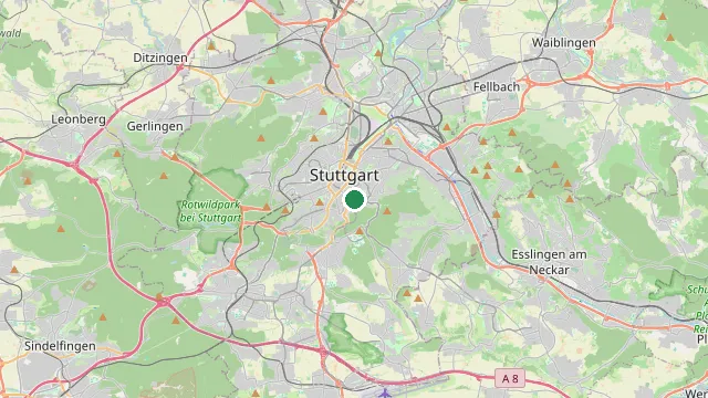 Map showing the location of Stuttgart