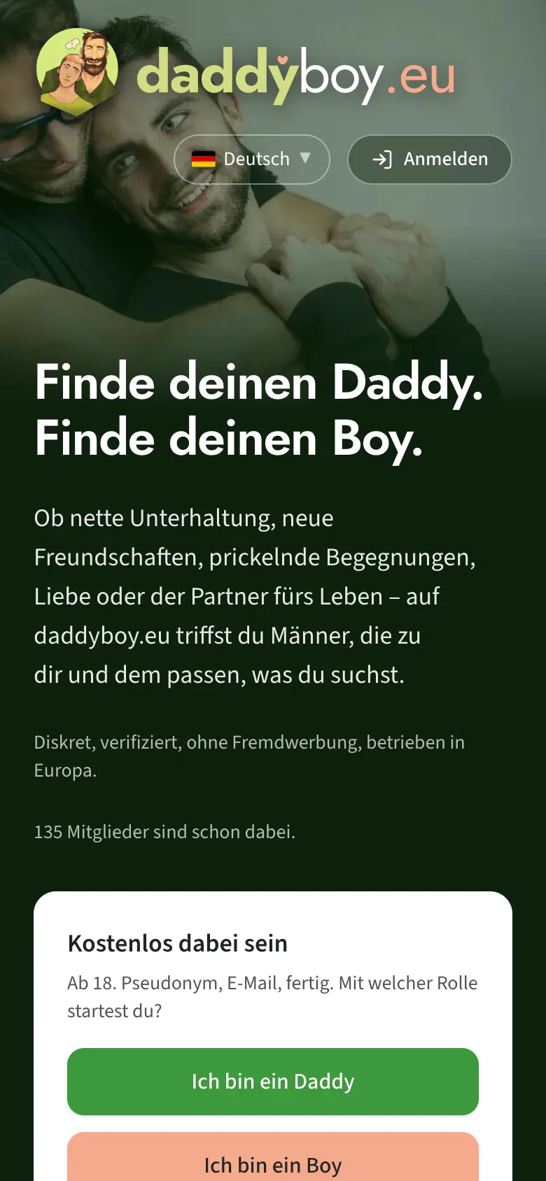 Startseite vor dem Login