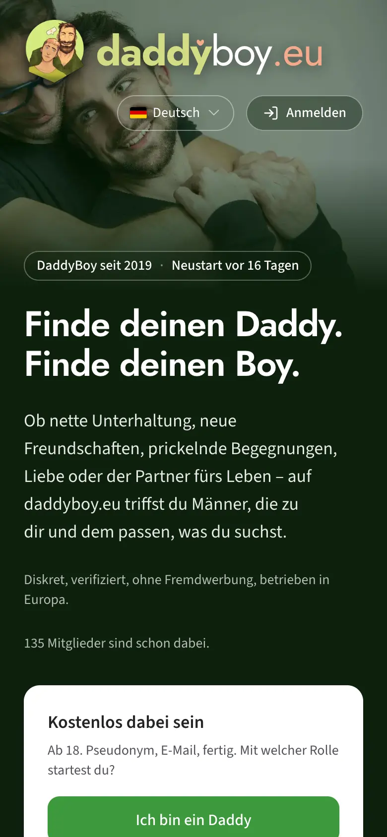 Startseite vor dem Login