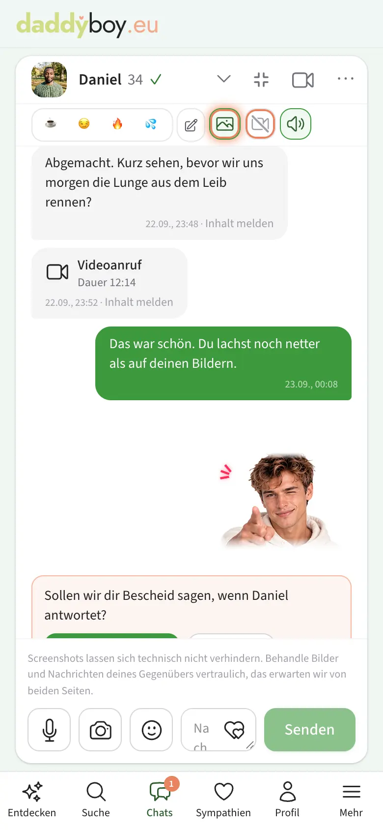 Chat mit Kopfzeile und Eingabefeld