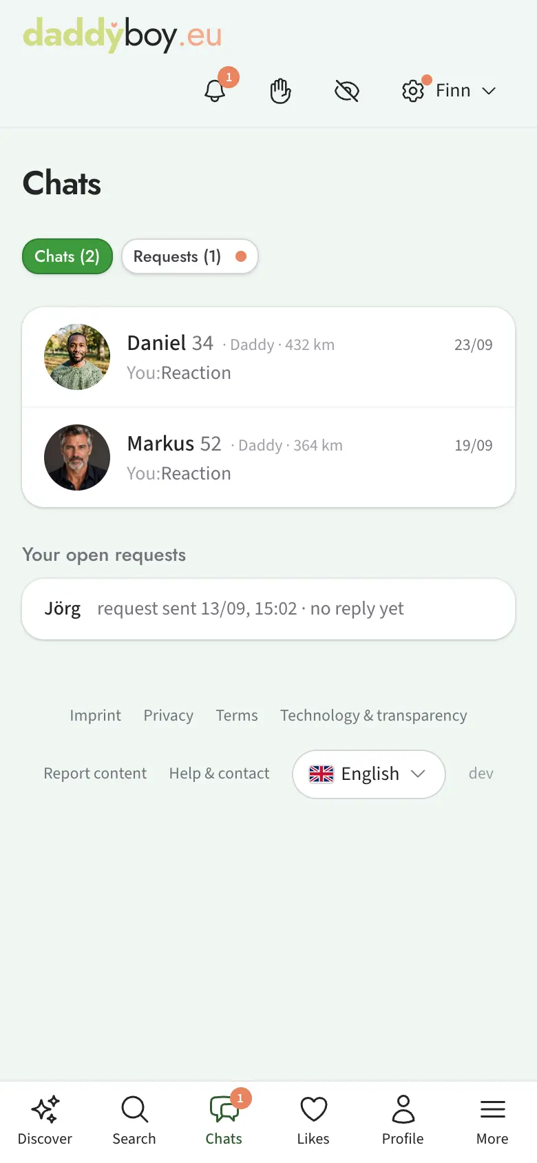Chat overview with requests