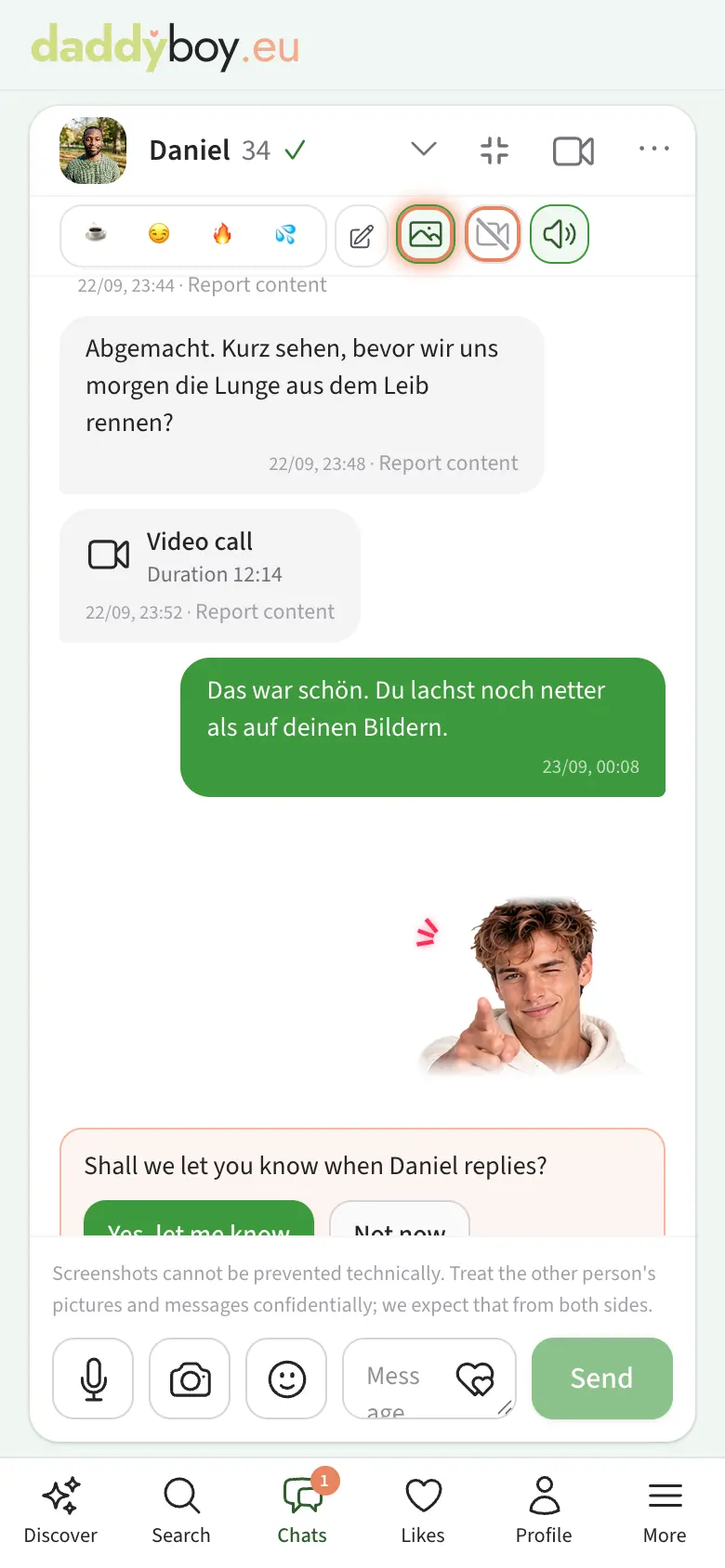 Chat with header and input field