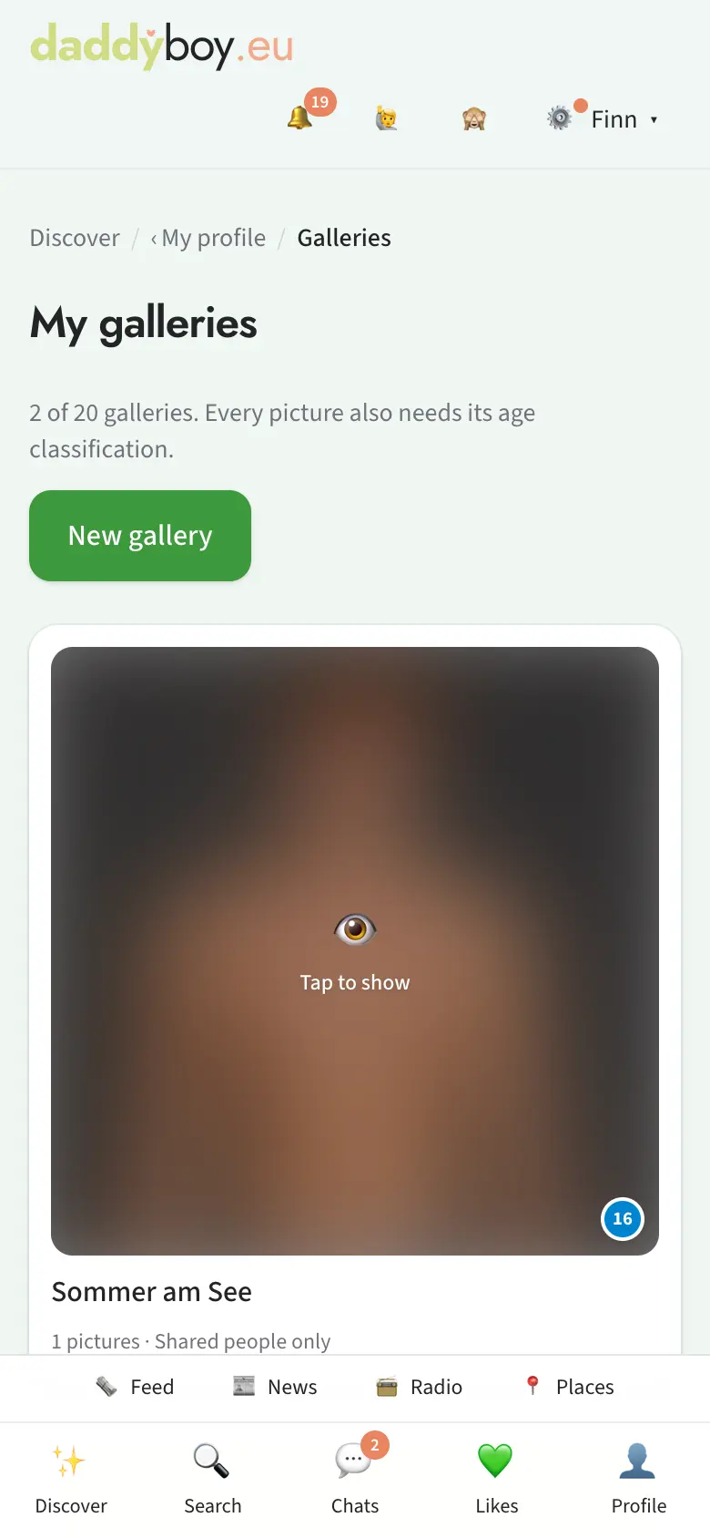 Gallery overview with visibility
