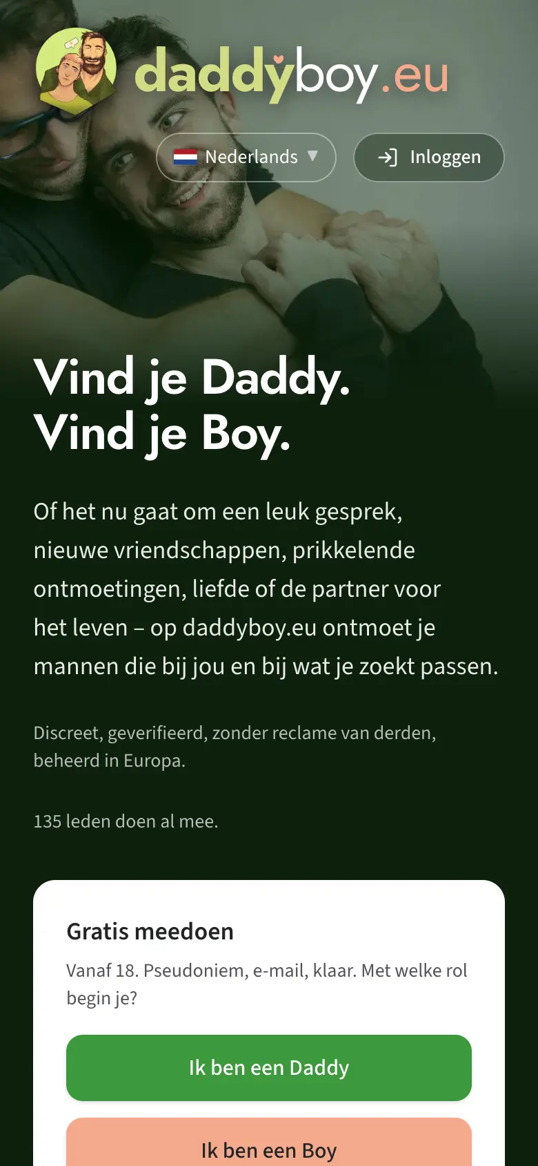 Startpagina voor het inloggen