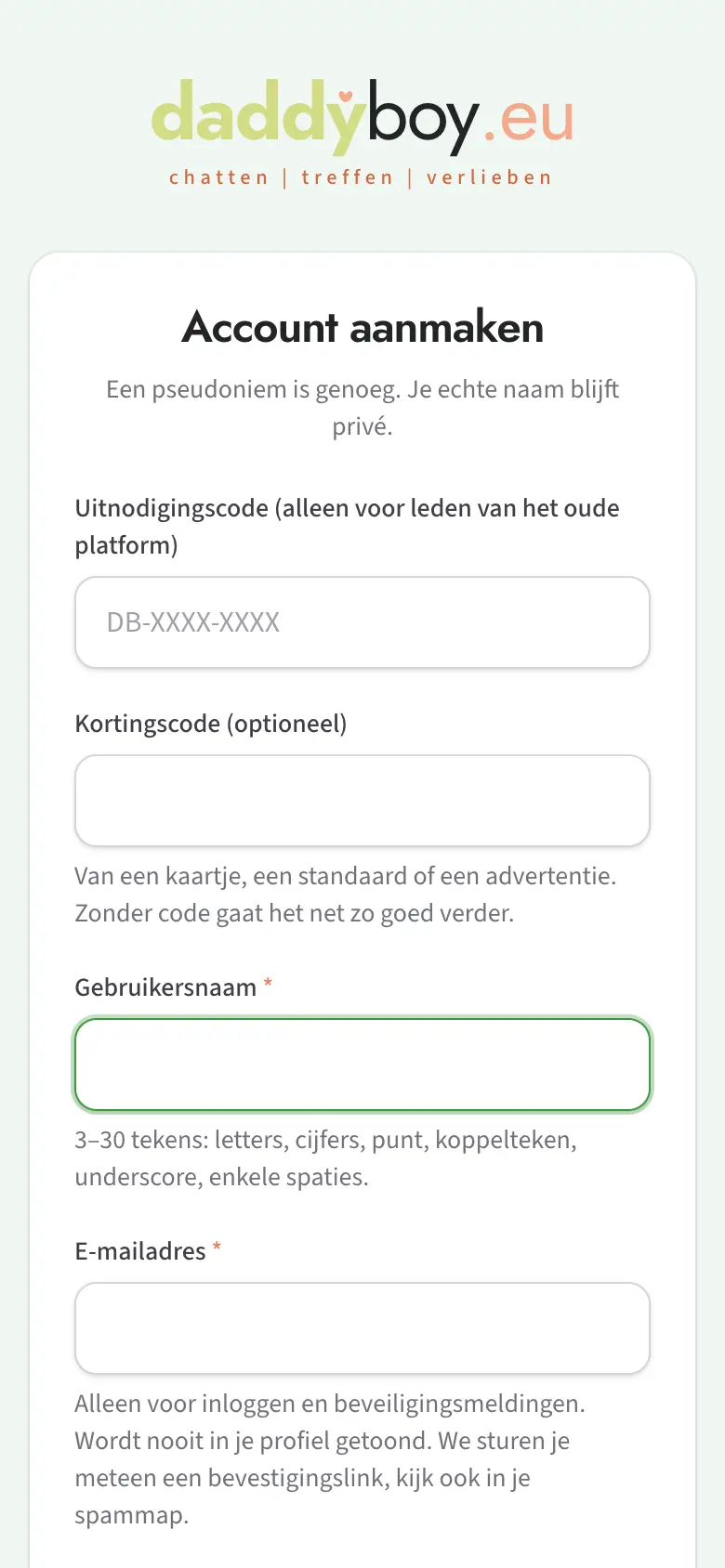 Registratieformulier