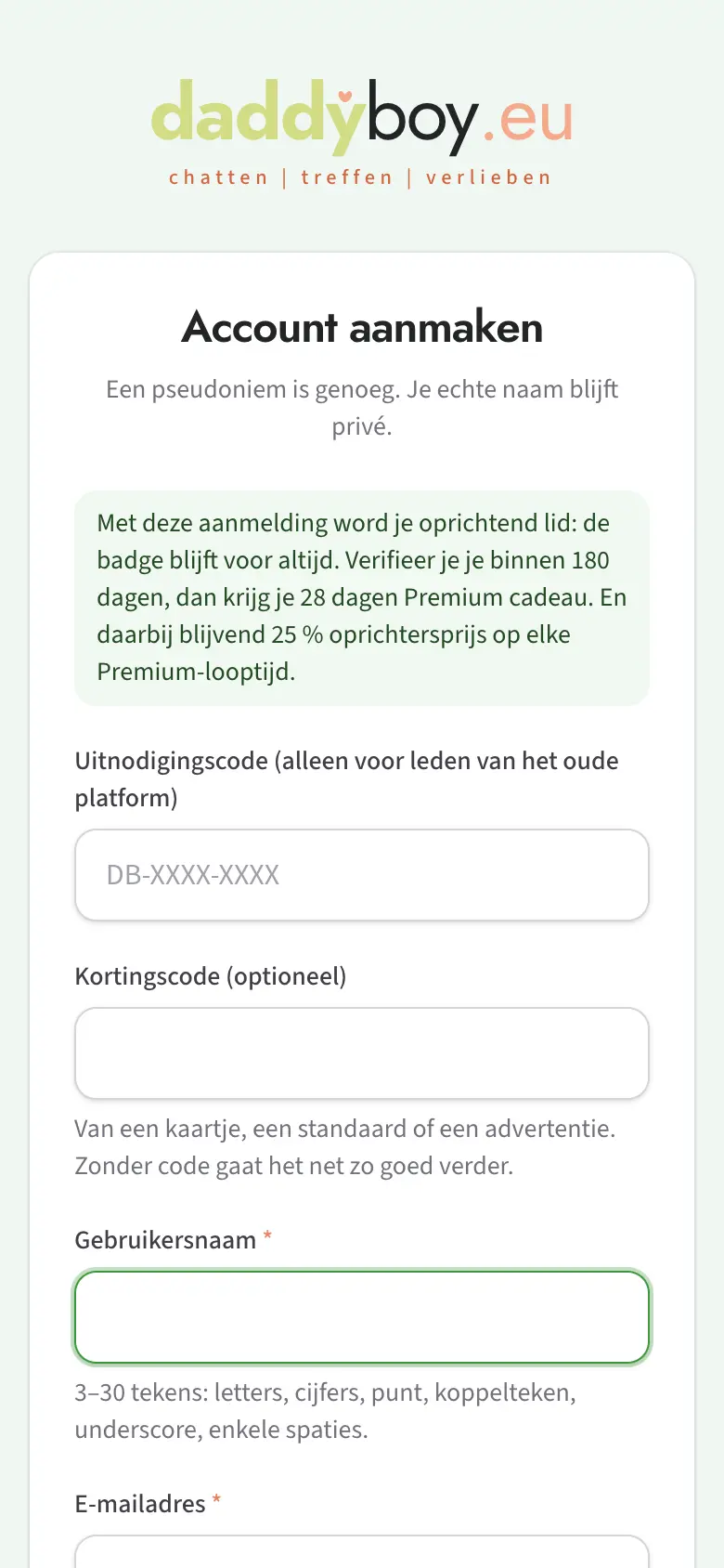 Registratieformulier