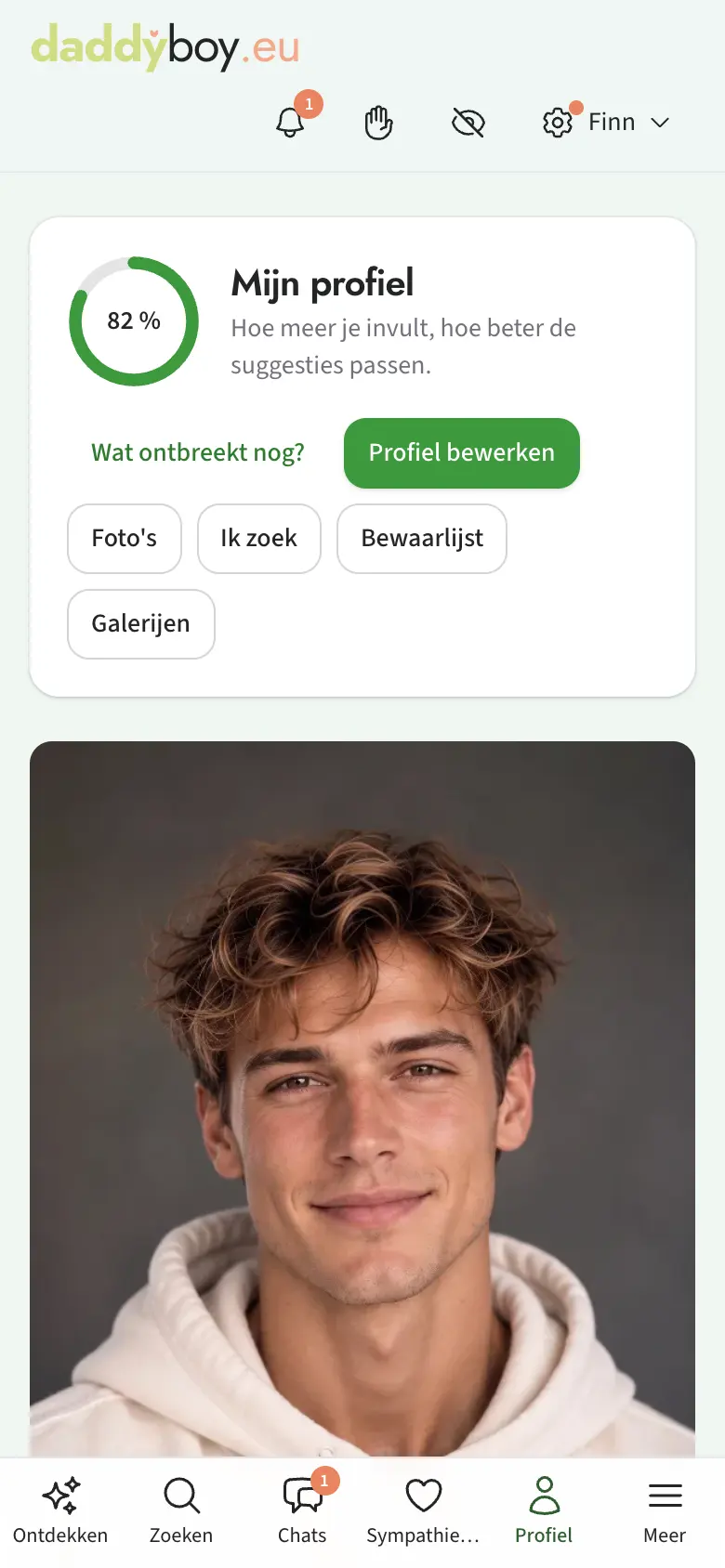 Eigen profiel met volledigheidsring