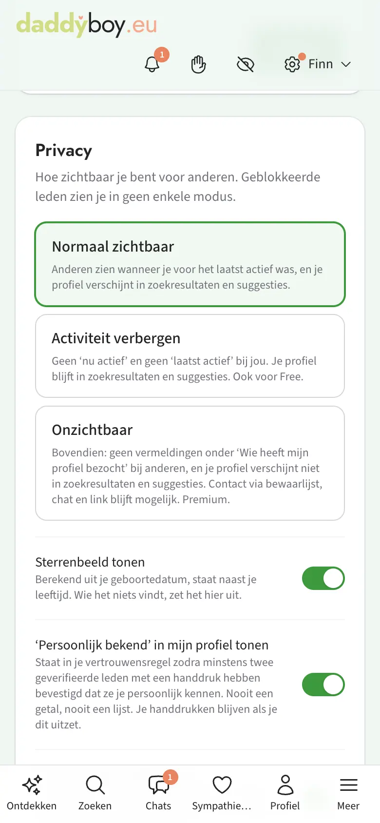 Instellingen met privacy en camouflage