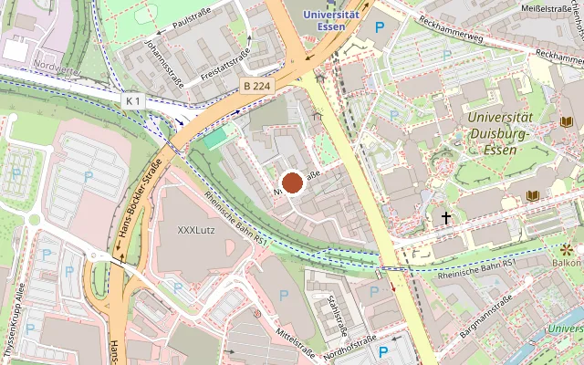 Kaart met de ligging van AIDS-Beratung des Caritasverbandes für die Stadt Essen e.V.