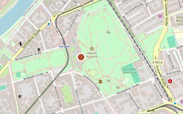 Kaart met de ligging van Augustiner Biergarten