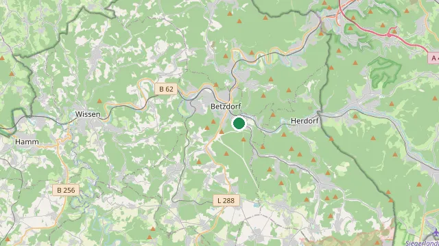 Kaart met de ligging van Alsdorf