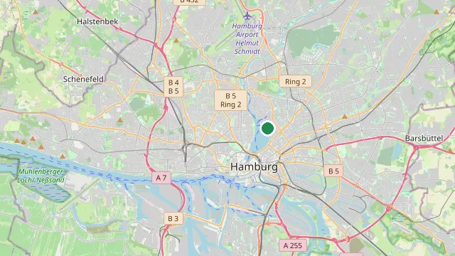 Kaart met de ligging van Hamburg