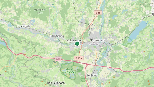 Kaart met de ligging van Kolbermoor
