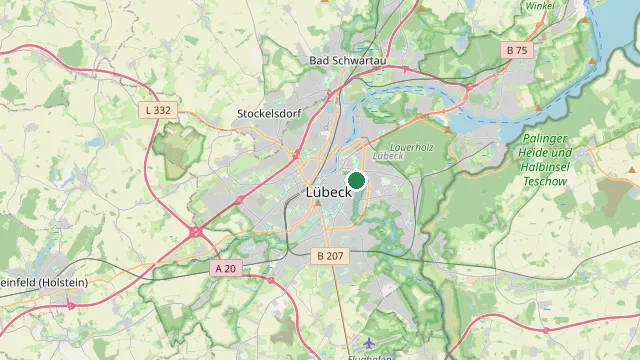 Kaart met de ligging van Lübeck