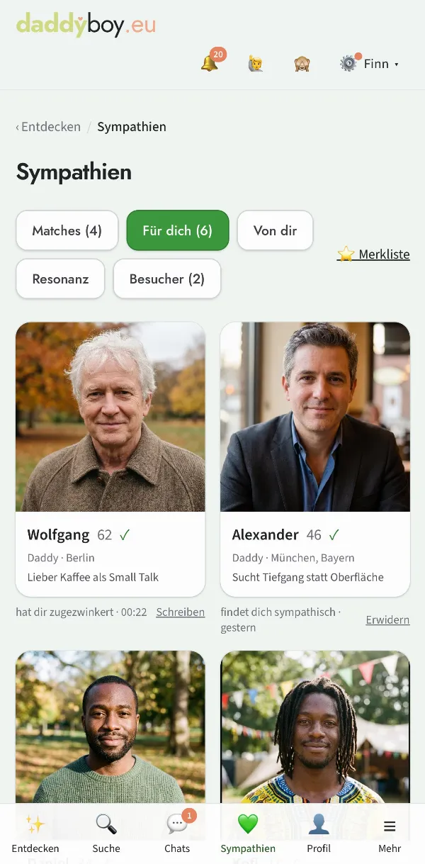 Sympathien und Zwinkern